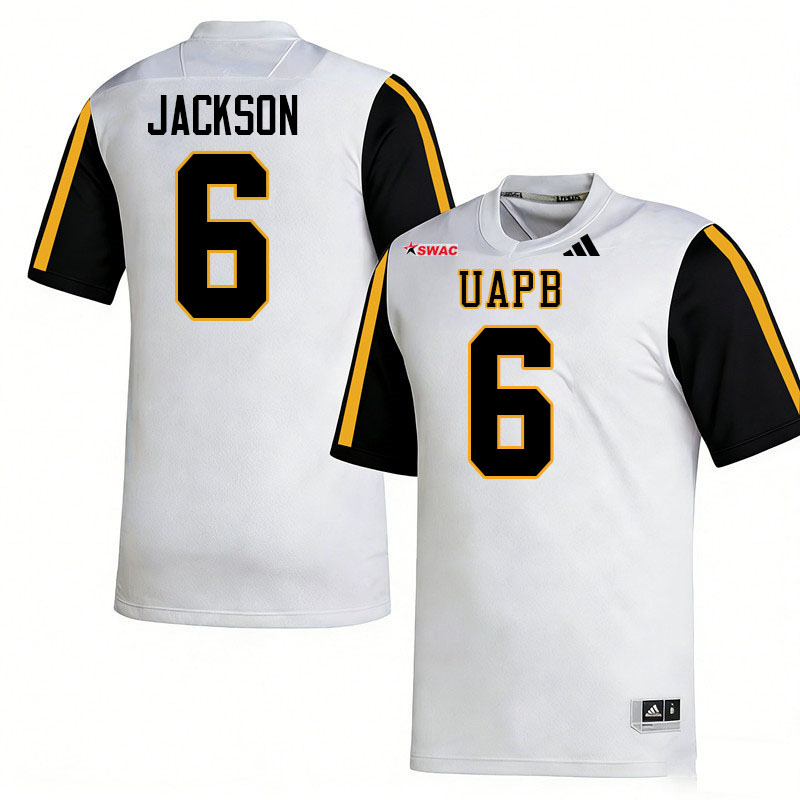 Arkansas-Pine Bluff Golden Lions #6 Jordan Jackson College Football Jerseys,Uniforms-White